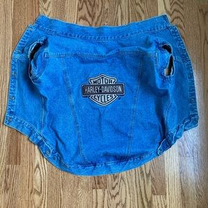 Harley Davidson Dog Vest Vintage 2001 Blue Denim Size XL Genuine HD Product
